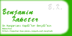 benjamin kapeter business card